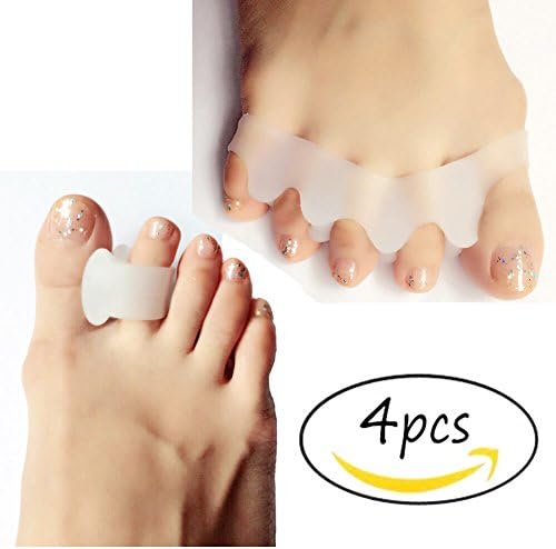 Gel Yoga Toes,Toe Spacers Toe Straightener Overlapping Toes Relieve Bunion Pain for Sports Activities, Yoga Exercises,Running Men and Women (pack of 4)