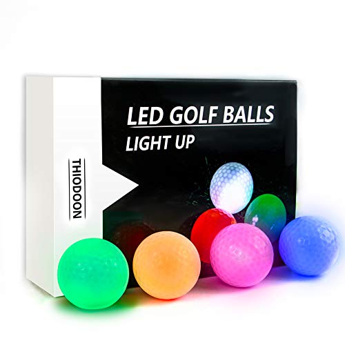 GOANDO 6 Pack Glow Golf Balls Night Sports Light up LED Golf Ball Glow