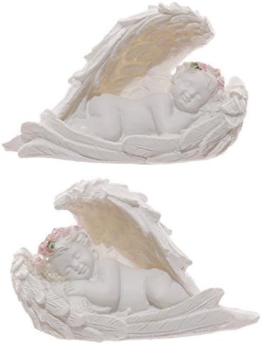 Decorative Rose Cherub Sleeping Figurine