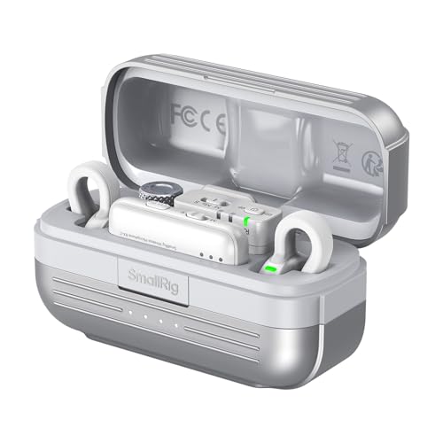 SMALLRIG S70 Drahtloses Mikrofon (2 Sender + 2 Empfänger + Ladeschale), USB-C & 3,5-mm-Anschluss für Telefone/Tablets/Kameras, Unsichtbares für Vlogs,