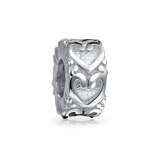 Bling Jewelry Vintage Styled Endless Heart Spacer Charm Bead .925 Sterling Silver