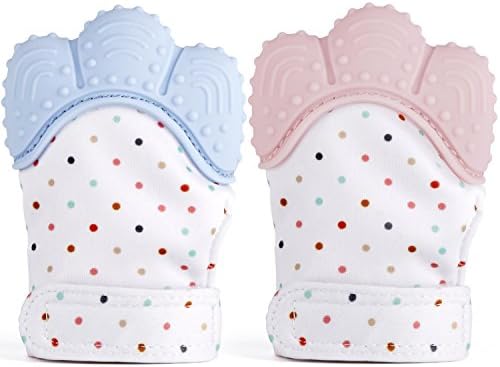 Silicone Baby Teething Mitten, Self-Soothing Pain Relief, Teether Toys, Food Grade Material, Ideal Baby Shower Gift