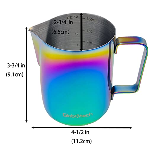 Espresso Accessories Milk Frother Cup - Stainless Steel Steaming Pitcher Coffee Foam Making Latte Art Froth Jug Small Creamer Pitcher Cappuccino 12 Oz Multicolor 350ml