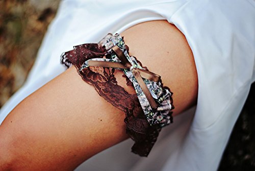 SEXY Camouflage & Deep Purple Lace Bling Bridal Wedding Garter Rhinestone Camo Keepsake Garter