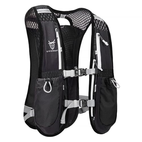 UTOBEST Laufrucksack 5L, Laufweste für Herren und Damen, Ultraleicht Reflektierend Trinkrucksack für Laufen, Marathon, Jogging, Radfahren