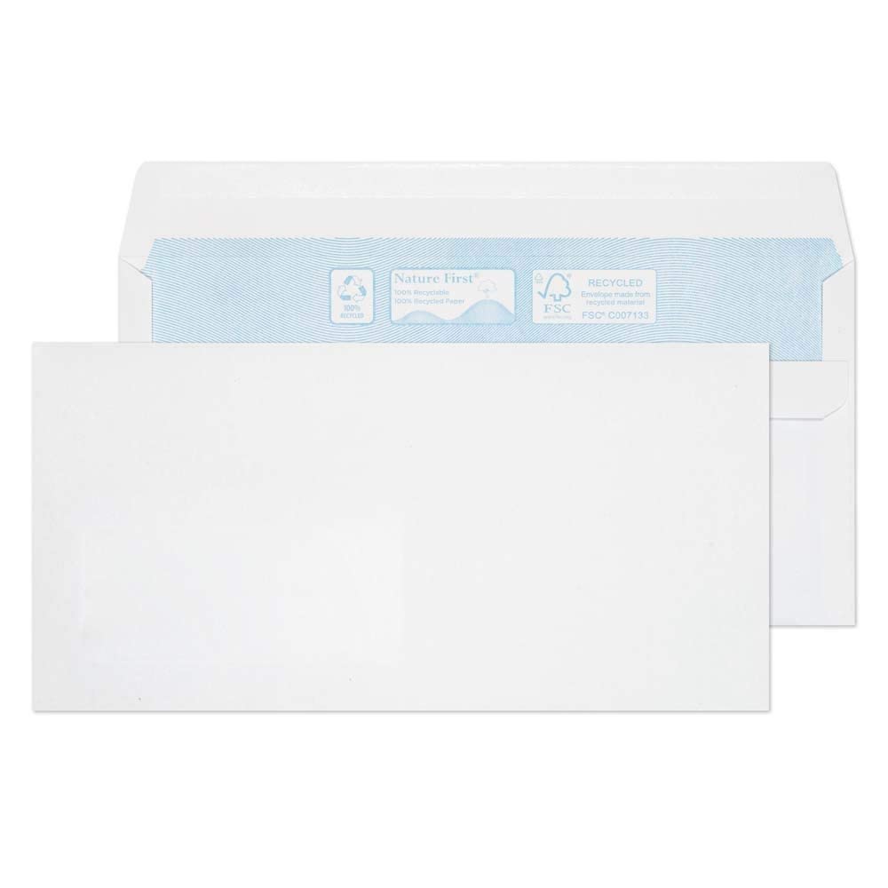 Blake Environmental - Biodegradable & Recycled Envelopes DL (110 x 220mm) - Pack of 1000 - Premium 90GSM - FSC Certified - Self Seal White Envelopes - Office Stationery & Business Supplies (RN17882)