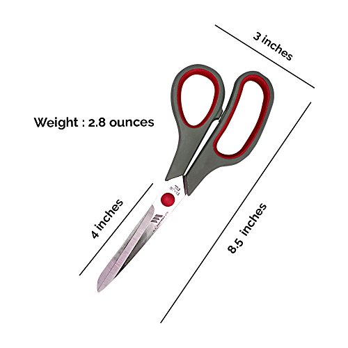 W.A. Portman Scissors Multi Pack - 6 Pairs All-Purpose Adult & Kid Sharp Scissors for Office, School, Craft, Kitchen, Fabric, Right & Left Handed Scissors (3 Colors, 8-inch)