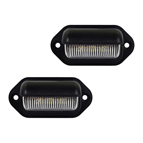 2 LED LICENSE PLATE TAG LIGHT BLACK BOAT TRAILER RV TRUCK INTERIOR STEP LIGHT