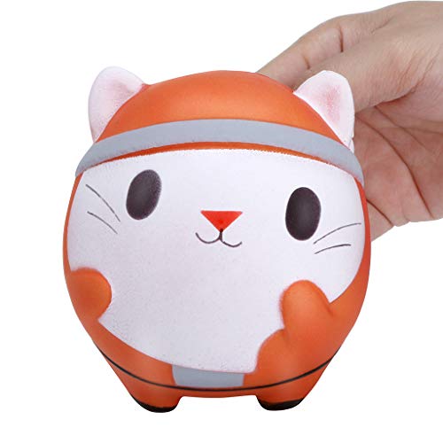 Mikilon Slow Rising Squishy, Color Change by Temperature Cat Squishy Toy, Sweet Scented Vent Charms Toy Cute Kid Toy Hand Toy, Lovely Stress Relief Toy , Decorative Props (Orange) - Thumbnail 4