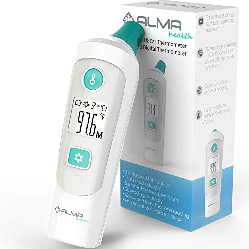 Forehead Thermometer - Thermometer for Fever - Ear Medical Digital Infrared Temporal Thermometer Best for Baby, Kids and Adults