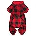 SCENEREAL Pet Fleece Pajamas for Dogs Red Plaid Sweaters Soft Clothes, M