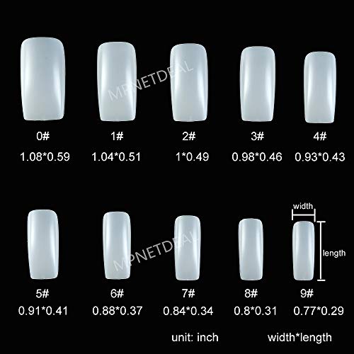 500Pcs French False Nail Tips Fake Full Cover Artificial Acrylic Nails Extension Tips with Storage Box 10 Size for Nail Salon or Home Use by Mpnetdeal(Natural) - Thumbnail 2