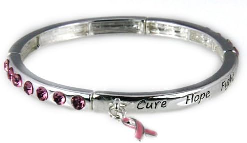 4031056 Cure Hope Fight Breast Cancer Stretch Bracelet Awareness Pink Ribbon