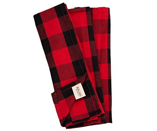 Red and Black Dish Towels - Buffalo Checked Kitchen Towels - Cotton Buffalo Plaid Dish Towel - Buffalo Check Hand Towels - Red Plaid Kitchen Towels Cotton - Checkered Tea Towels (18 X 28, Red&Black) - Thumbnail 5