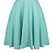 Women's Casual Off Shoulder Pocket Bowknot Rockabilly Swing Vintage Cocktail Party Dress 188 Blue L