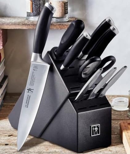HENCKELS Forged German Stainless Steel 10 Pc Knife Block Set - Ultra Sharp Blades, Professional Chef
