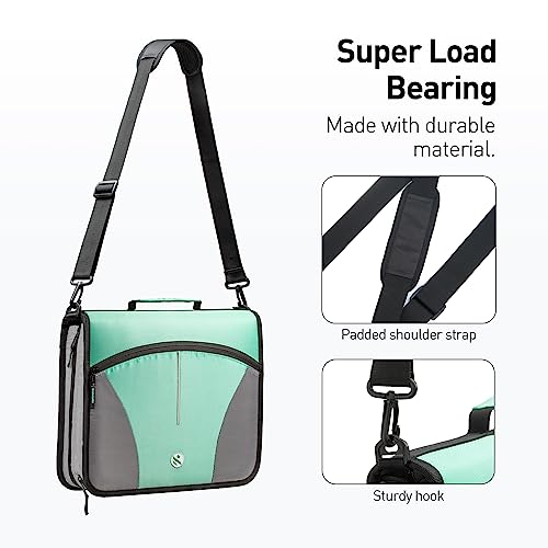 Kinbashi 3 Ring Binder, 3 Inch ORing Zipper Binder with Shoulder Strap