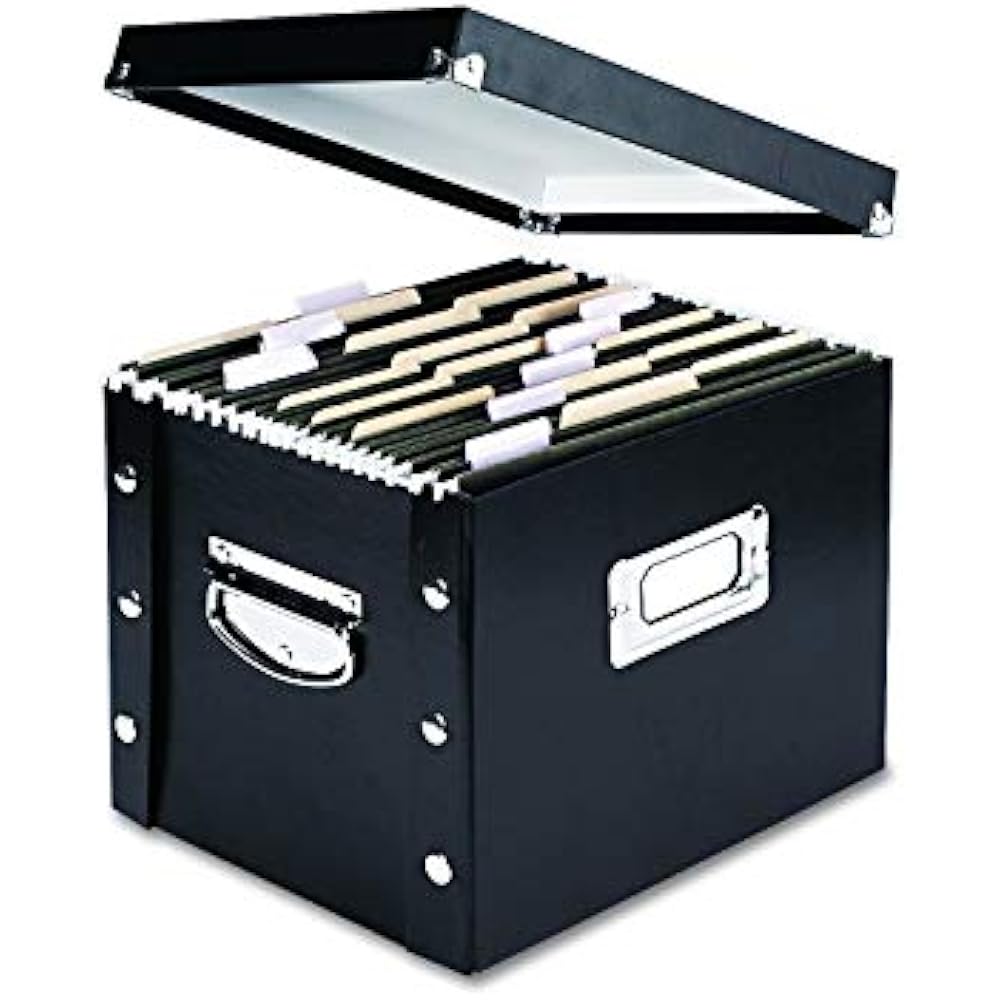Snap N Store Letter Size File Box Black SNS01533 Storage Boxes Office 