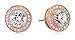 Amazon Essentials Plated Sterling Silver Cubic Zirconia Halo Stud Earrings