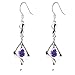 Purple Gemstone Gold Plate 925 Sterling Silver Drop Earrings for women (purple)