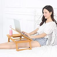 Samoii Height Adjustment Heat Dissipation Laptop Tray Desk Breakfast Serving Bed Tray Fold Lazy Table with Drawer