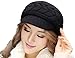 AWEIDS Lady's Fashion Warm Knit Beanie Hat Crochet Warm Brim Hats BAWEIDS Lack Black