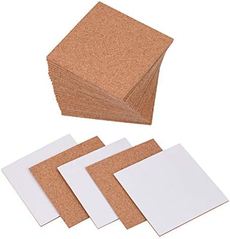 Self-Adhesive Cork Squares - 30 Packs, Sharkim 4"x 4" Cork Backing Sheets Mini Wall Tiles for Coasters and DIY Crafts