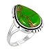 Green Turquoise Ring in Sterling Silver 925 & Genuine Turquoise Size 6 to 11