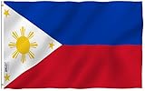 ANLEY [Fly Breeze] 3x5 Foot Philippines Flag - Vivid Color and UV Fade Resistant - Canvas Header and Double Stitched - Filipino Philippine National Flags Polyester with Brass Grommets
