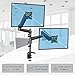 HUANUO Dual Monitor Mount Stand – Aluminum Gas Spring Arm Height Adjustable Monitor Desk Mount VESA Bracket for 2 17 to 32 Inch LCD Computer Screens with C Clamp, Grommet Basethumb 3