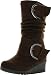 Lucky Top Girls Suede Wedge Heel Boots with Buckle Accent Pure 2K