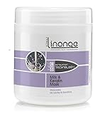 Linange Milk and Keratin Mask 1000ml; Softening, Strengthening, Moisturizing, Nourishing, Hair Care Product; Hair Mask w/ Proteins for Men and Women – for Dry, Frizzy, Damaged, Curly Hair