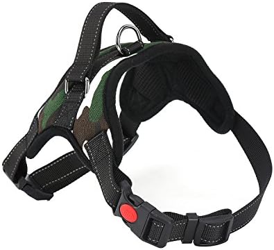 Funny Way Dogs Basic Halter Harnesses Nylon Soft Padded Light Refective Small Vest Bone Style (XL, Snow Camouflage)