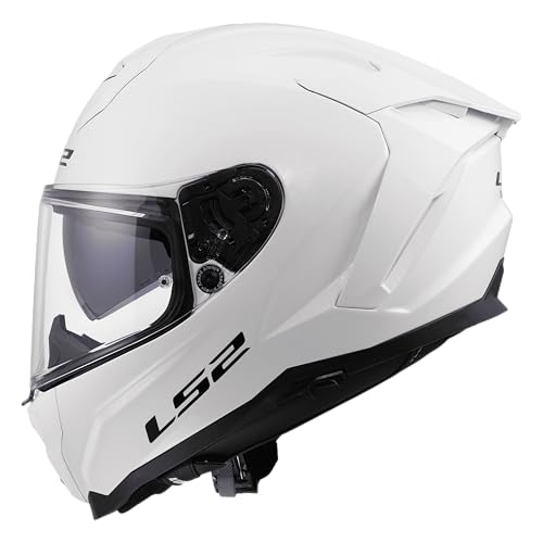 LS2, Challenger II Solid Integral Motorcycle Helmet, White, XXS
