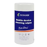 CLEANURSE Mobile Device Pre-Moistened Cleaning Wipes for Screen, Surface, Laptops, Watch, Lenses, VR, Coated glass, Smart phones and Anti-glare Filters, 100 Count per Canister