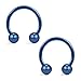 Ruifan 12PCS Assorted Colors Surgical Steel CBR Non-Piercing Fake Nose Septum Horseshoe Earring Eyebrow Tongue Lip Piercing Ring with 5mm Balls 14G 14mm