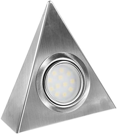 LED 240V Brushed Chrome Triangle Under Cabinet Light Shelf Lighting Warm White