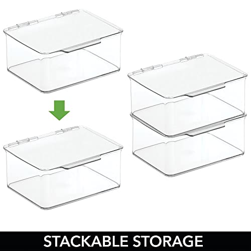 mDesign Small Plastic Home Office Storage Organizer Box Containers with