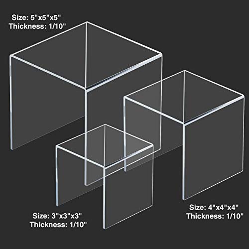 image for NIUBEE 2 Set Acrylic Risers Display for Funko POP Figures,Clear Cake S