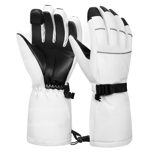 Bluever Skihandschuhe, Wasserdichte Winddichte Winterhandschuhe Touchscreen Thermo Herren Damen Erwachsene Skihandschuhe Zum Radfahren Laufen Klettern Wandern Outdoor Sport