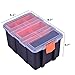 UMI 4 in 1 Tool Organizer Set Multi-purpose Toolbox with Removable Compartments Bins Portable Tool Storage Box for Small Parts with Transparent Lid Black + Orange