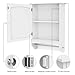 Yaheetech Medicine Cupboard, Hanging Bathroom Storage with Height Adjustable Shelf and Rod - White 18.9 x 6.3 x25.8 Inches