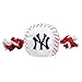 MLB NEW YORK YANKEES Baseball Rope Toy for DOGS & CATS. Tough nylon, Sporty Baseball Design, Heavy-duty ropes with Inner SQUEAKER