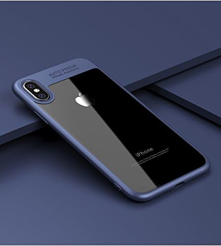 iPhone X Case , iPhone 10 Crystal Clear Back , Hybrid PC + TPU Matte Navy Blue Edge Ultra-Thin Perfect-Fit , Xphone Hard Protect Case for Apple iPhone X 5.8" 2017 , Shock-absorption Bumper (Navy Blue)