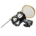 CISNO Studio Condenser Mic Microphone Shock Mount With Metal Wind Screen Pop Filter Combo Mask Shield For Recording