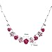 Glamorousky Elegant Rose Necklace with Pink Austrian Element Crystals