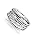 Oxidized Stacked Bar Knot Wide Wedding Ring New 925 Sterling Silver Open Band Sizes 4-13