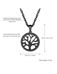 PROSTEEL Collar con árbol de la vida, collar espiritual natural, collar de árbol familiar, joyería para hombre y mujer
