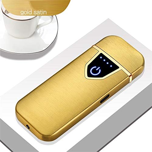Harddo Fingerprint Lighter, Rechargeable USB Electronic Lighter Touching Fingerprint Flameless Plasma Lighter Windproof Electronic Cigarette Lighter for Candle, Cigarette