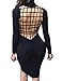 Allegrace Womens Sexy Back Mesh Cross Cut Stretch Bandage Party Evening Dresses Black S